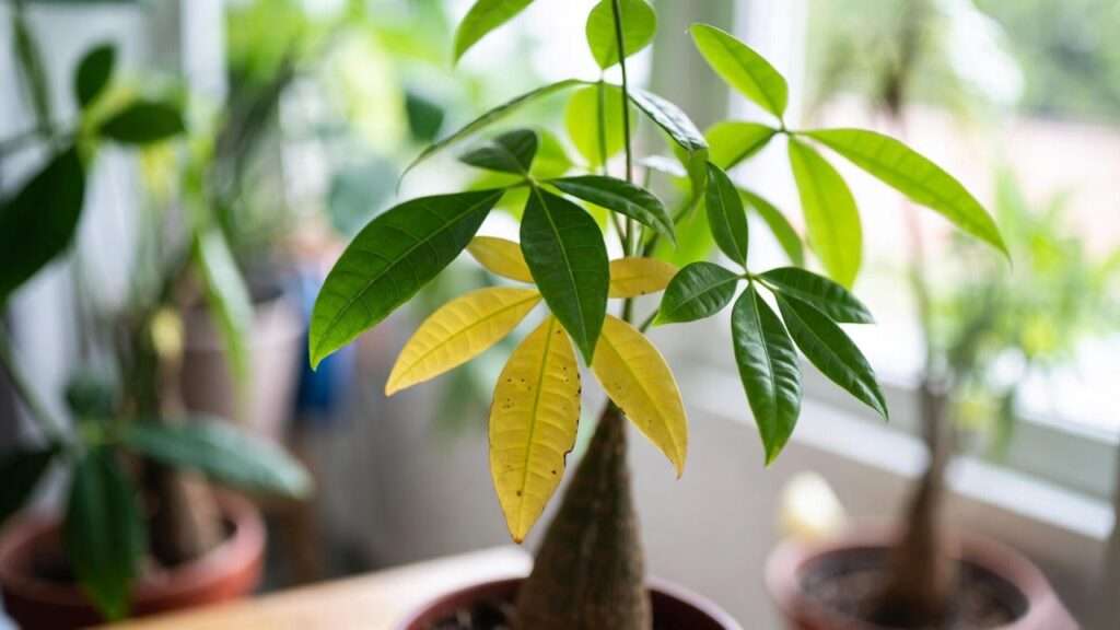 money tree plant leaves turning yellow