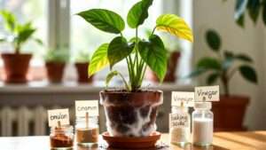 mould on indoor plant soil