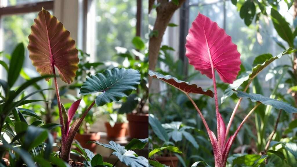 pink elephant ear plant