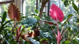 pink elephant ear plant