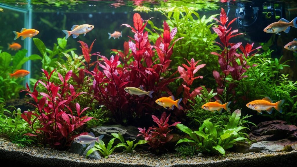 red aquarium plants