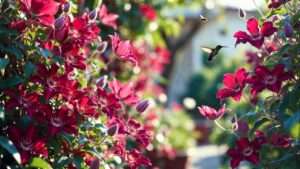 red clematis plants