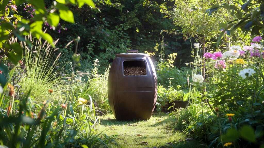 DIY backyard compost tumbler