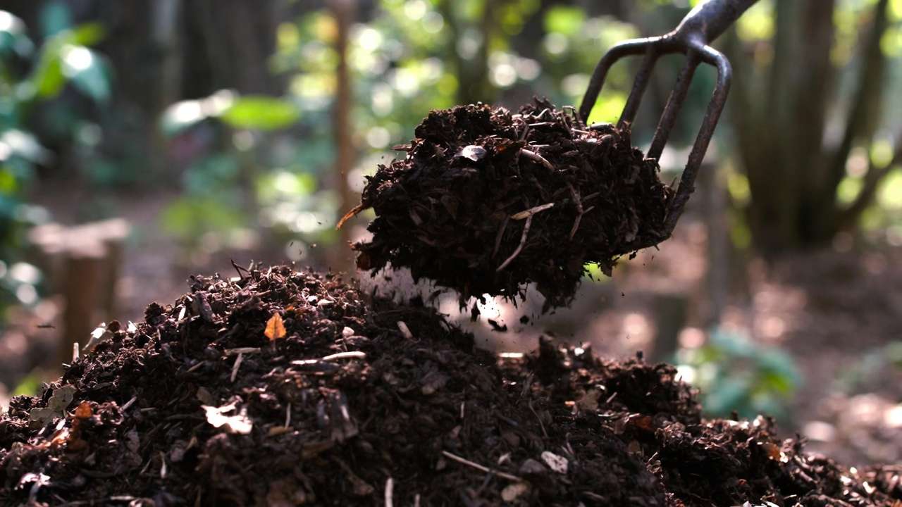 Finished mature cold compost ready for garden and tree use