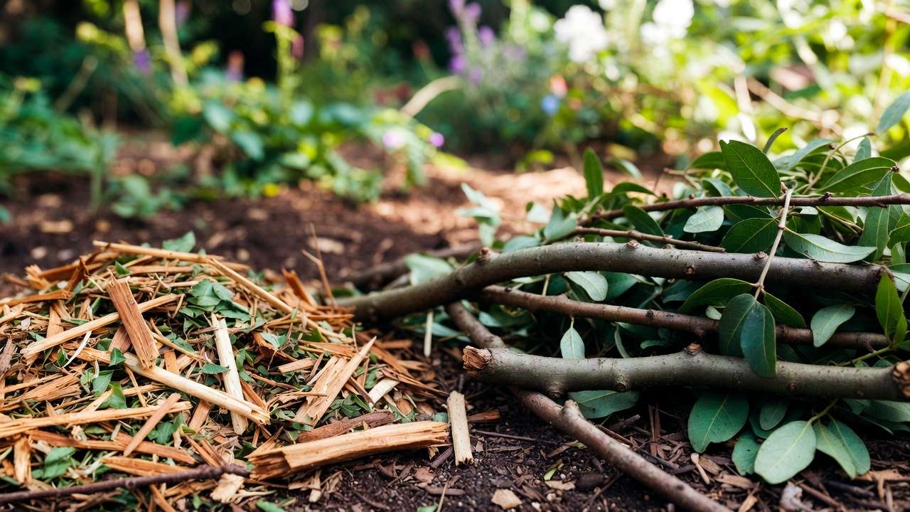 Comparison of shredded versus whole materials showing how smaller particle size speeds compost breakdown