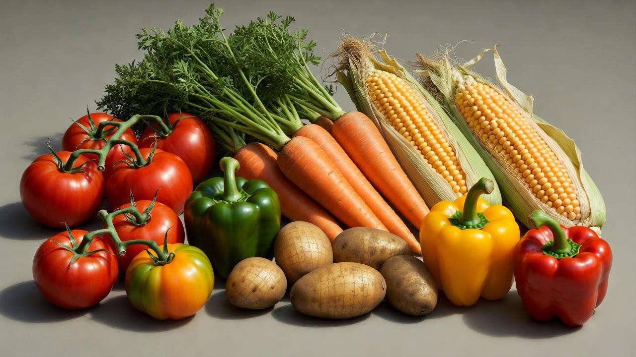 Premium 3D vegetable plants FBX models collection preview featuring tomatoes, carrots, and other crops for gardening visualizations.