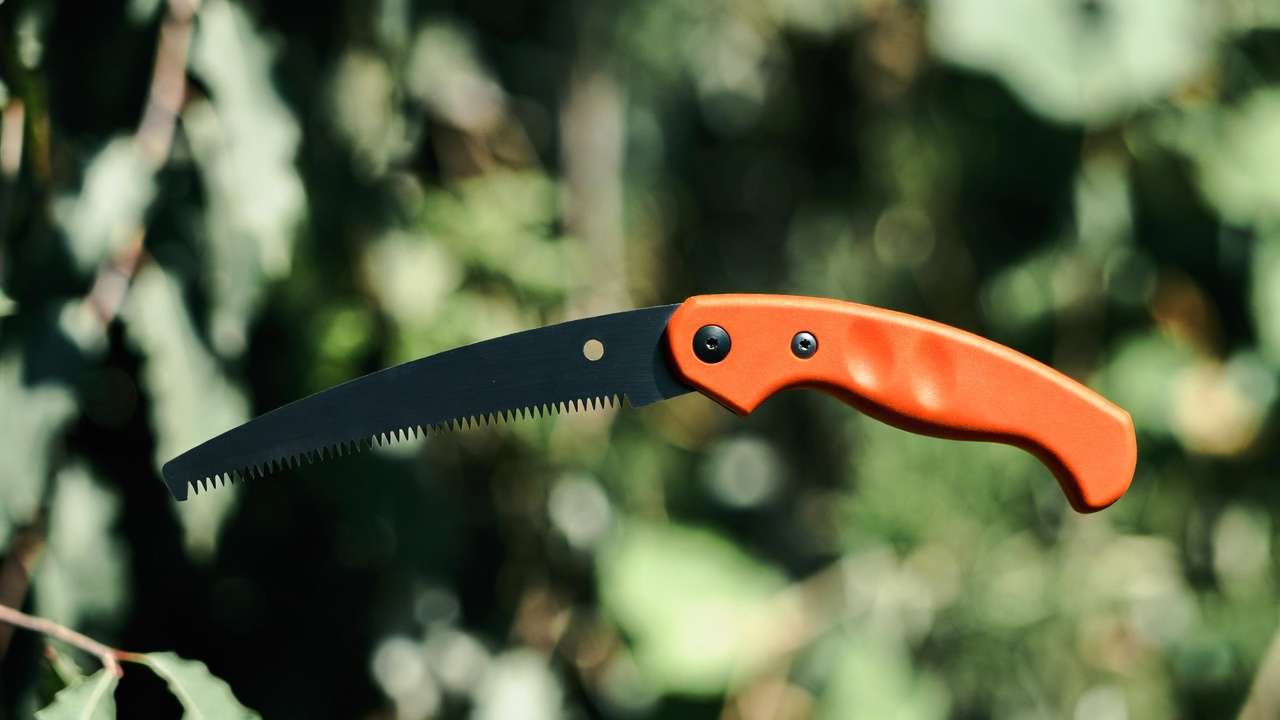 High-quality hand pruning saw with curved blade for precise tree pruning