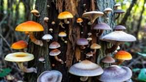 mushrooms on trees