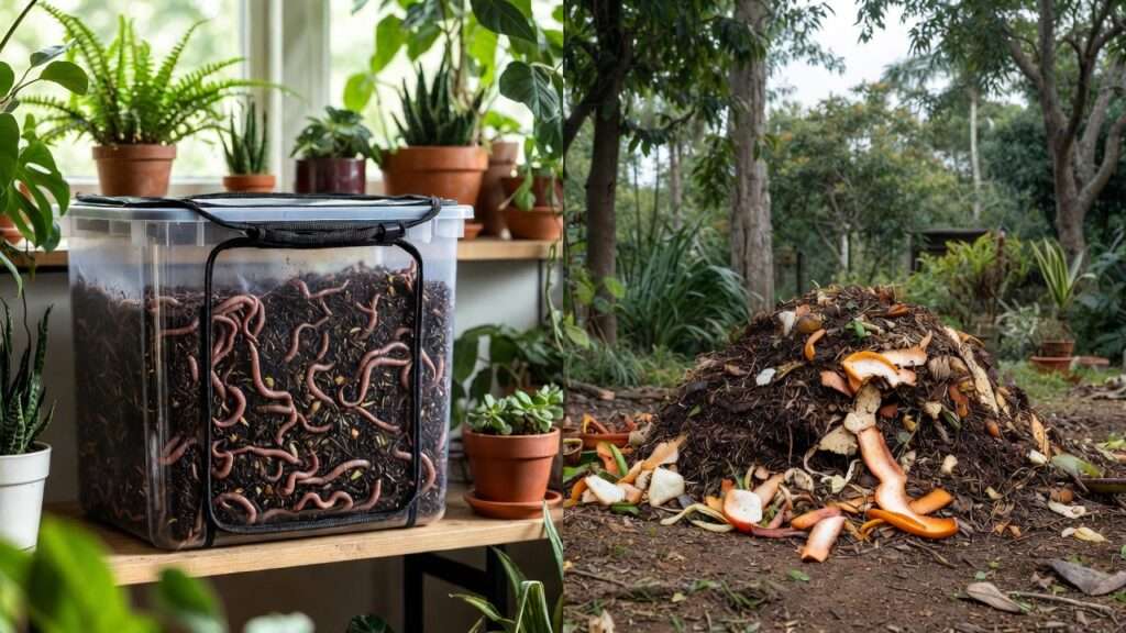 outdoor vs. indoor vermicomposting