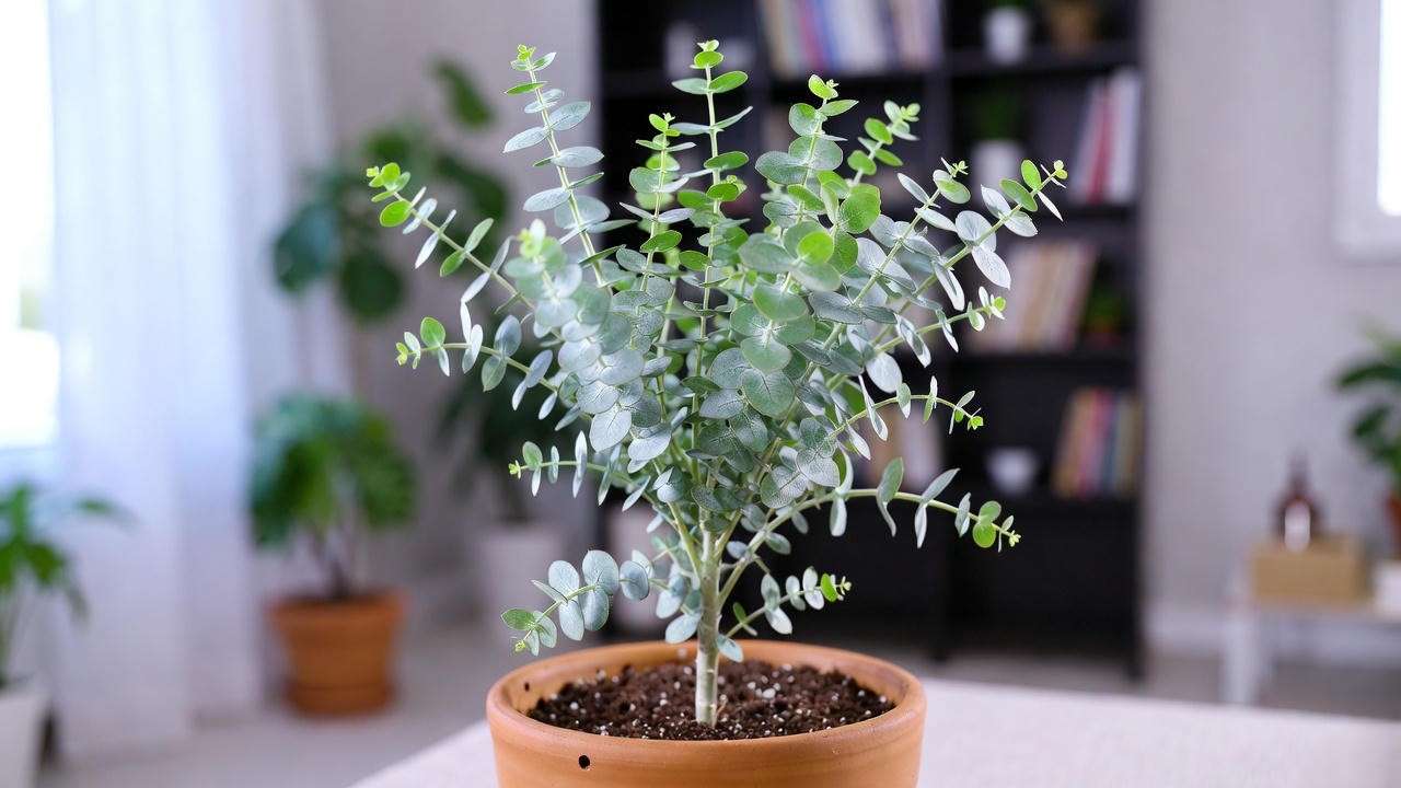 Potted Eucalyptus Plant