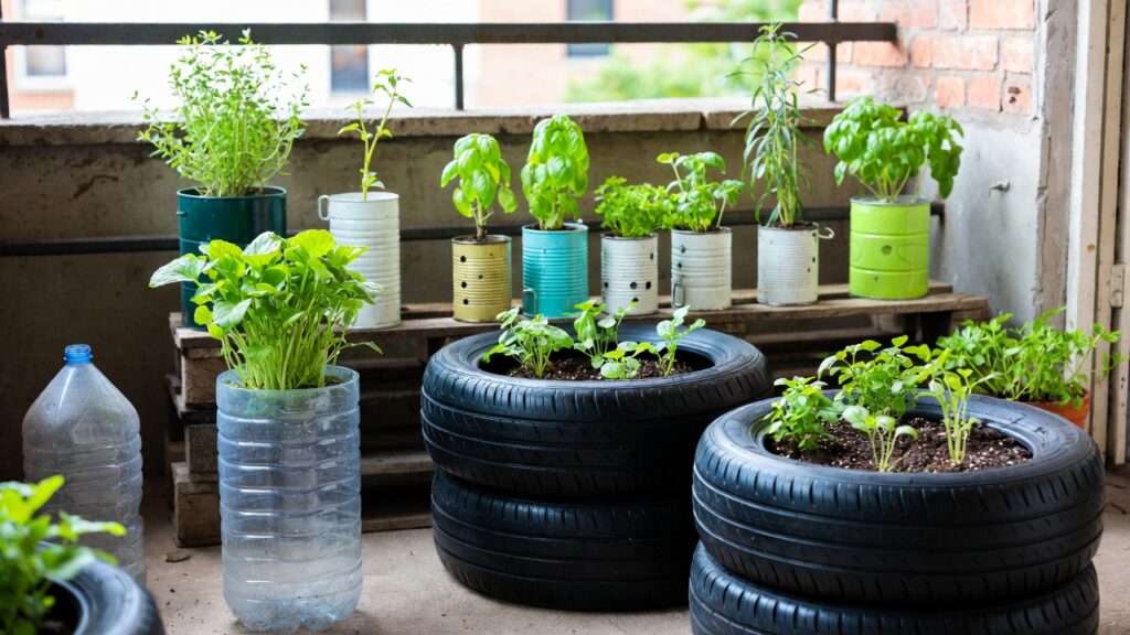 recycled materials for urban gardening