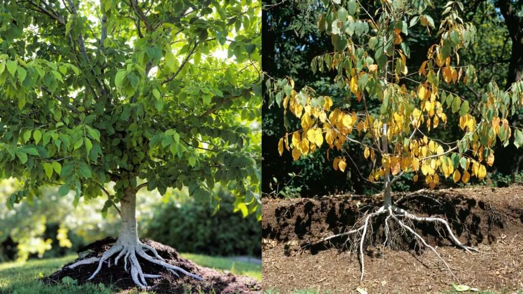 signs of a healthy vs. stressed tree