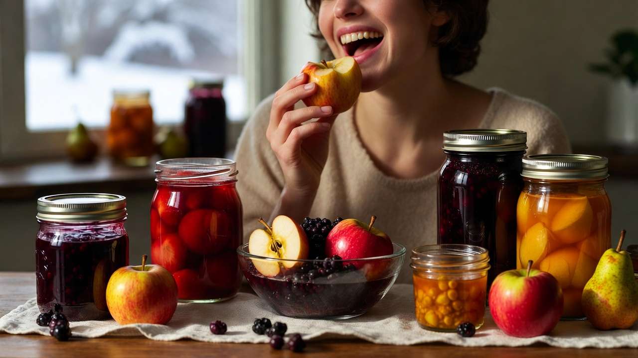 Enjoying homegrown apples and preserved fruit in winter from successful long-term storage methods
