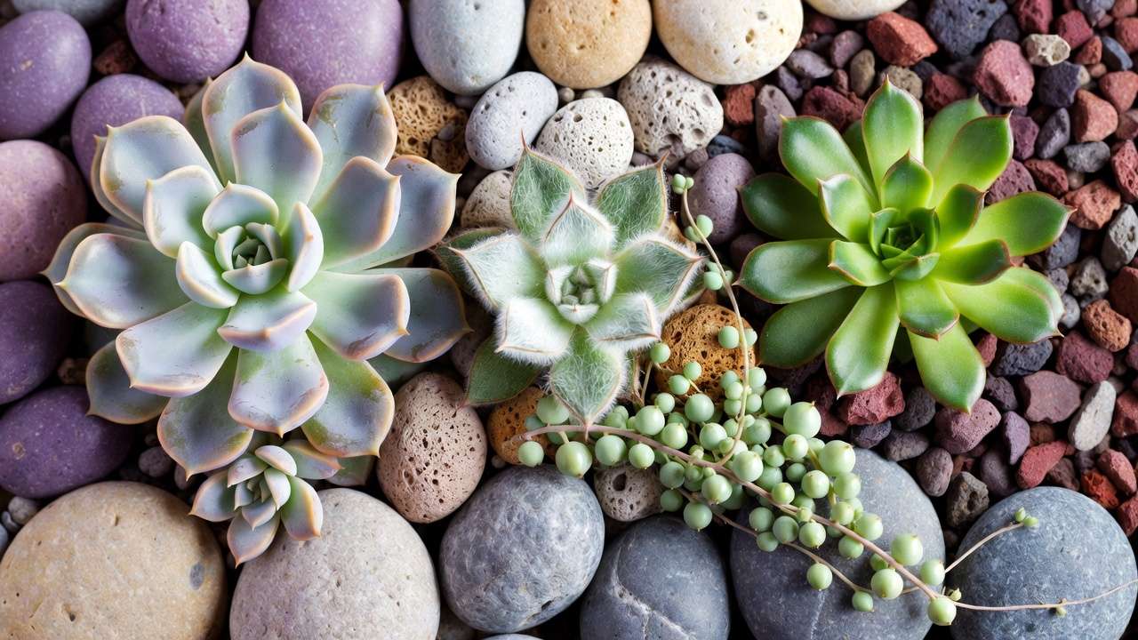 Best succulent varieties paired with matching decorative stones for stunning displays