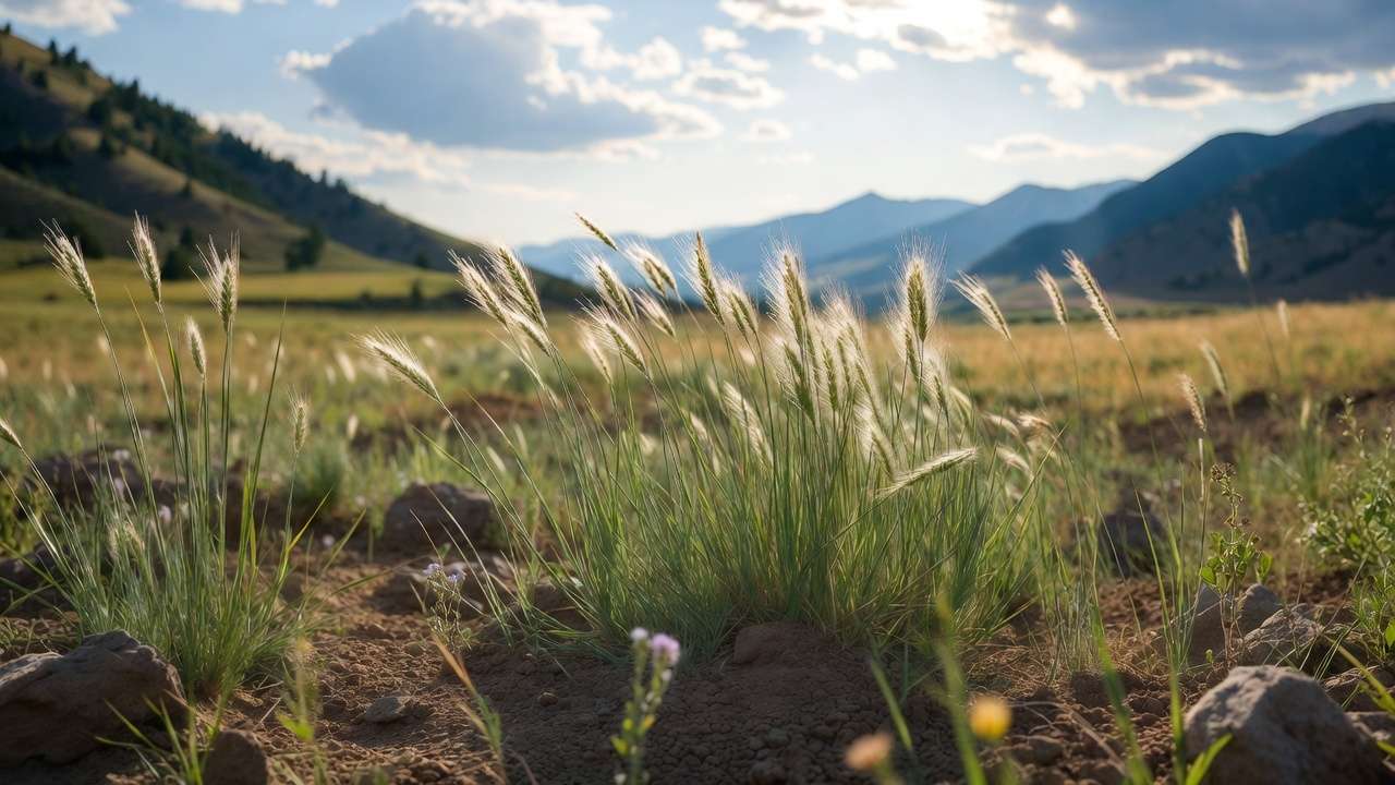 Blue Grama Grass creating a low-maintenance, drought-tolerant meadow in Rocky Mountain landscaping