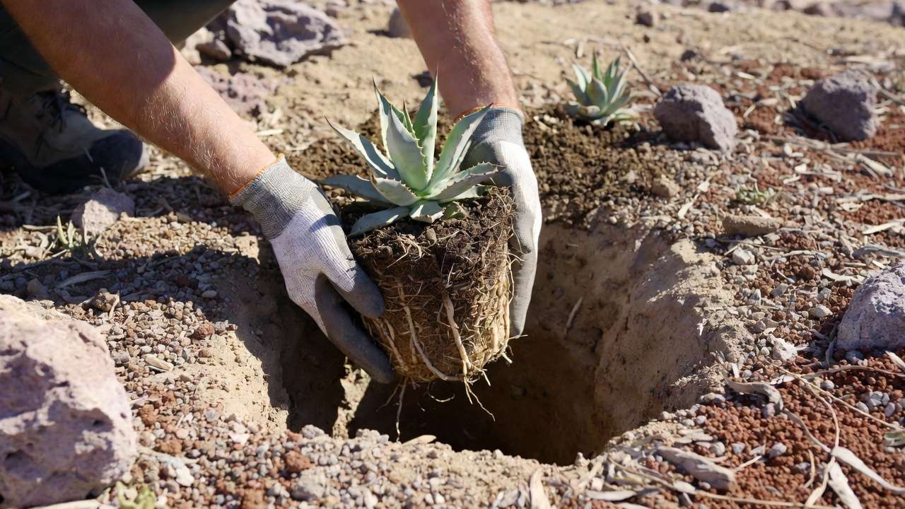 Correct way to plant succulents in well-drained amended soil for Southwestern gardens