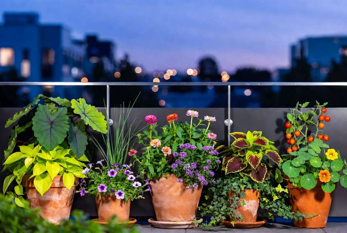 Collection of inspiring thriller filler spiller container garden ideas for patio and balcony