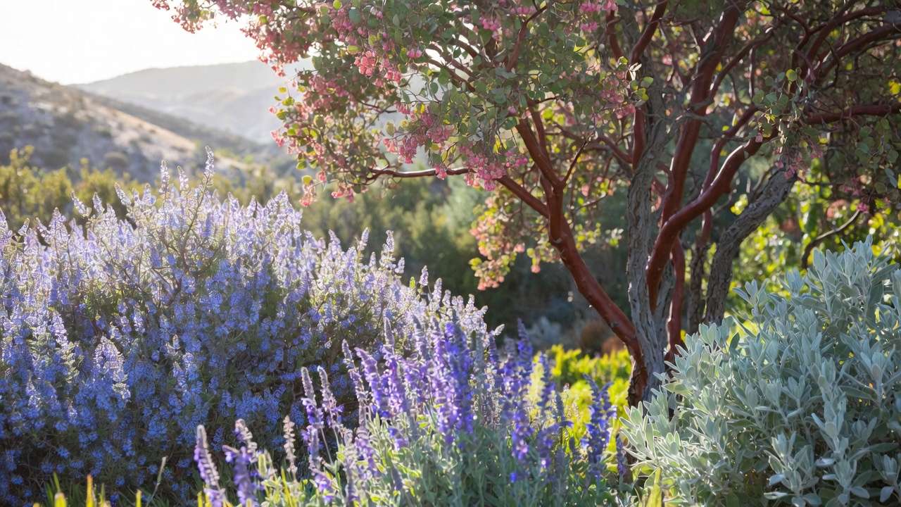Manzanita, Ceanothus, and Cleveland sage – iconic drought-tolerant California native shrubs