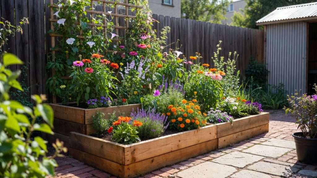 building raised flower beds in limited space