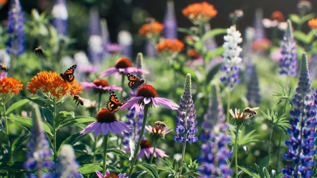 butterfly and bee-friendly garden designs