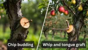 chip budding vs. whip-and-tongue graft