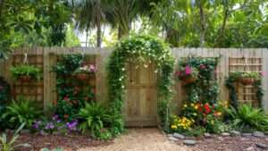 creative fence décor in small gardens