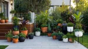 grouping pots for a cohesive landscape design