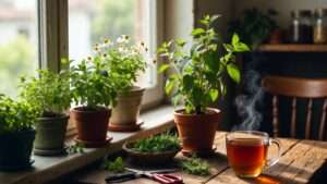 herbal teas from indoor garden plants