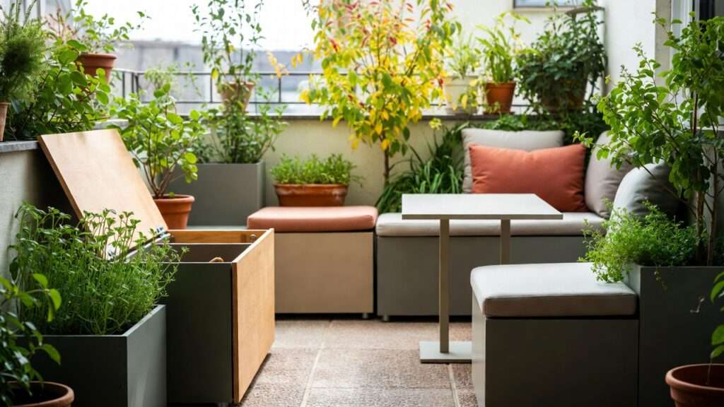 multifunctional outdoor furniture for small gardens