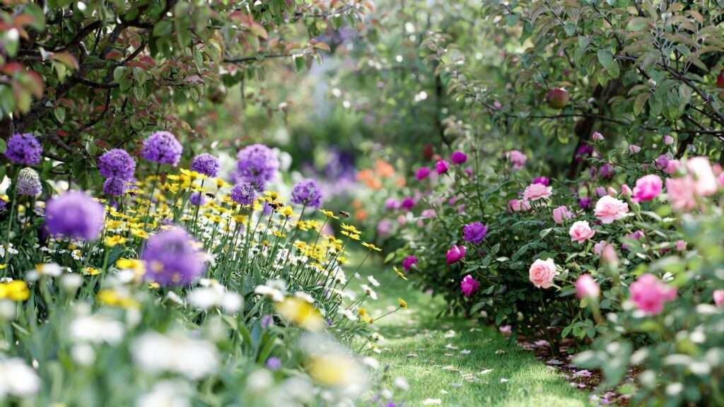 pollinator-friendly garden plants near orchards