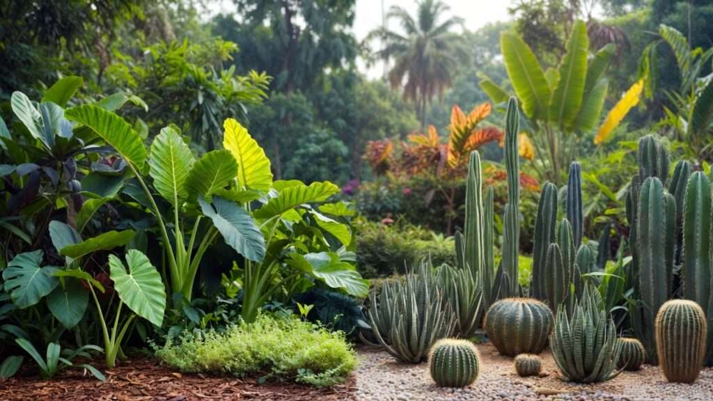 rainy season vs. dry season plant selection