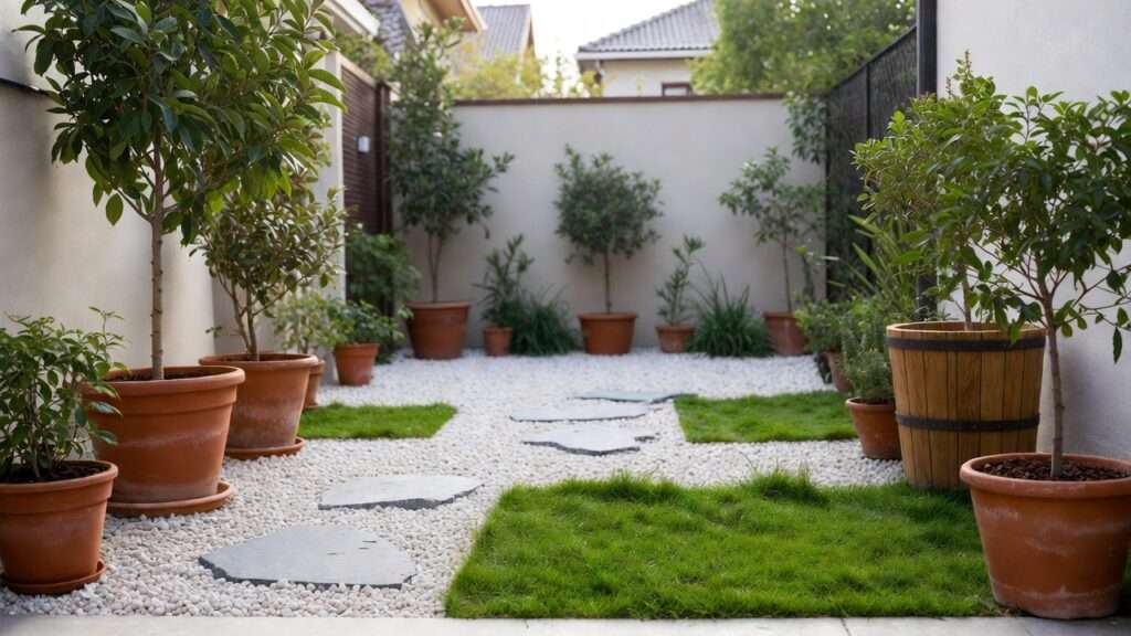 using gravel vs. grass in minimal spaces