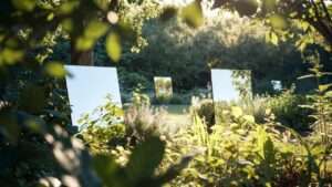 using mirrors in garden design