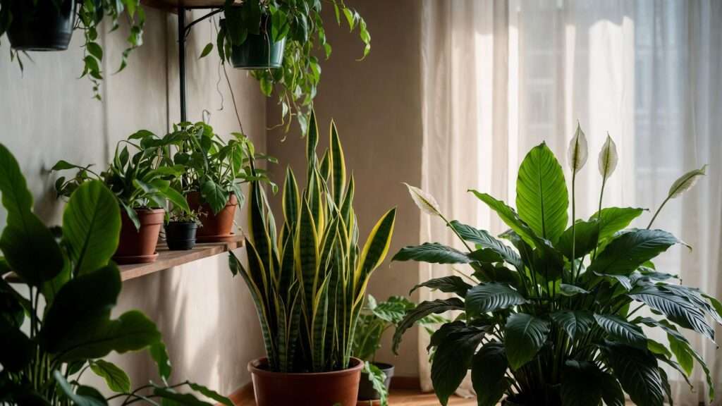 yoga and meditation with plant décor