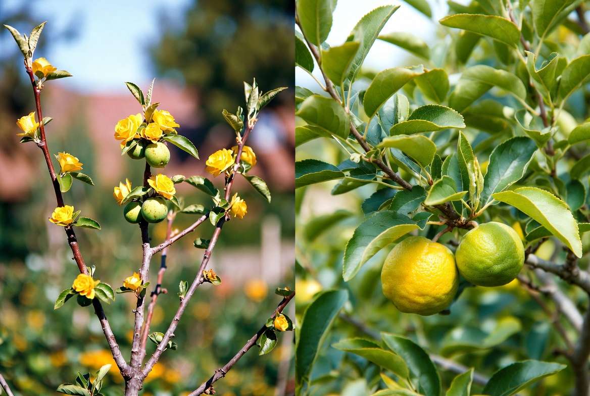 Before and after recovery from zinc and boron micro-nutrient deficiencies in fruit tree
