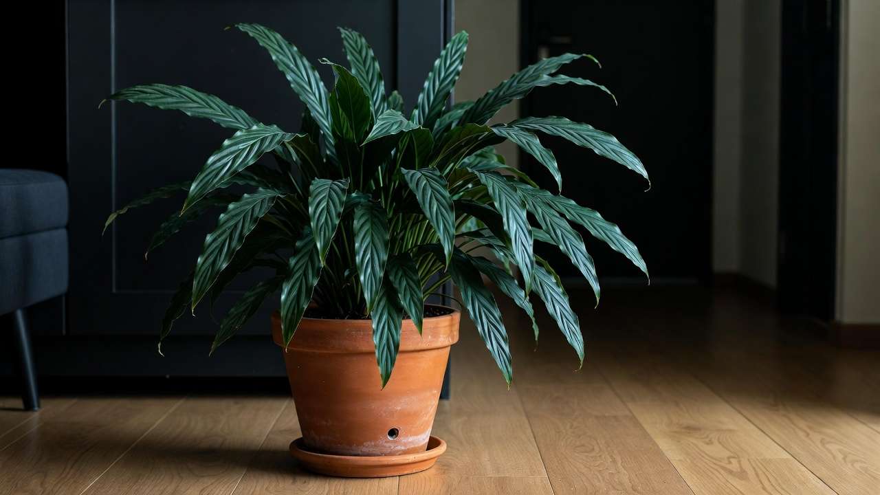 Tough cast iron plant with arching dark green leaves – ultra-hardy pet-friendly alternative to peace lilies.