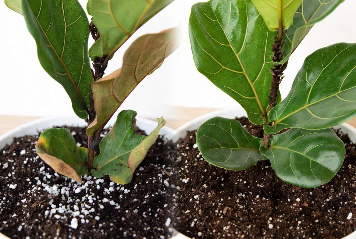 Common houseplant fertilizer mistakes showing fertilizer burn symptoms and recovery