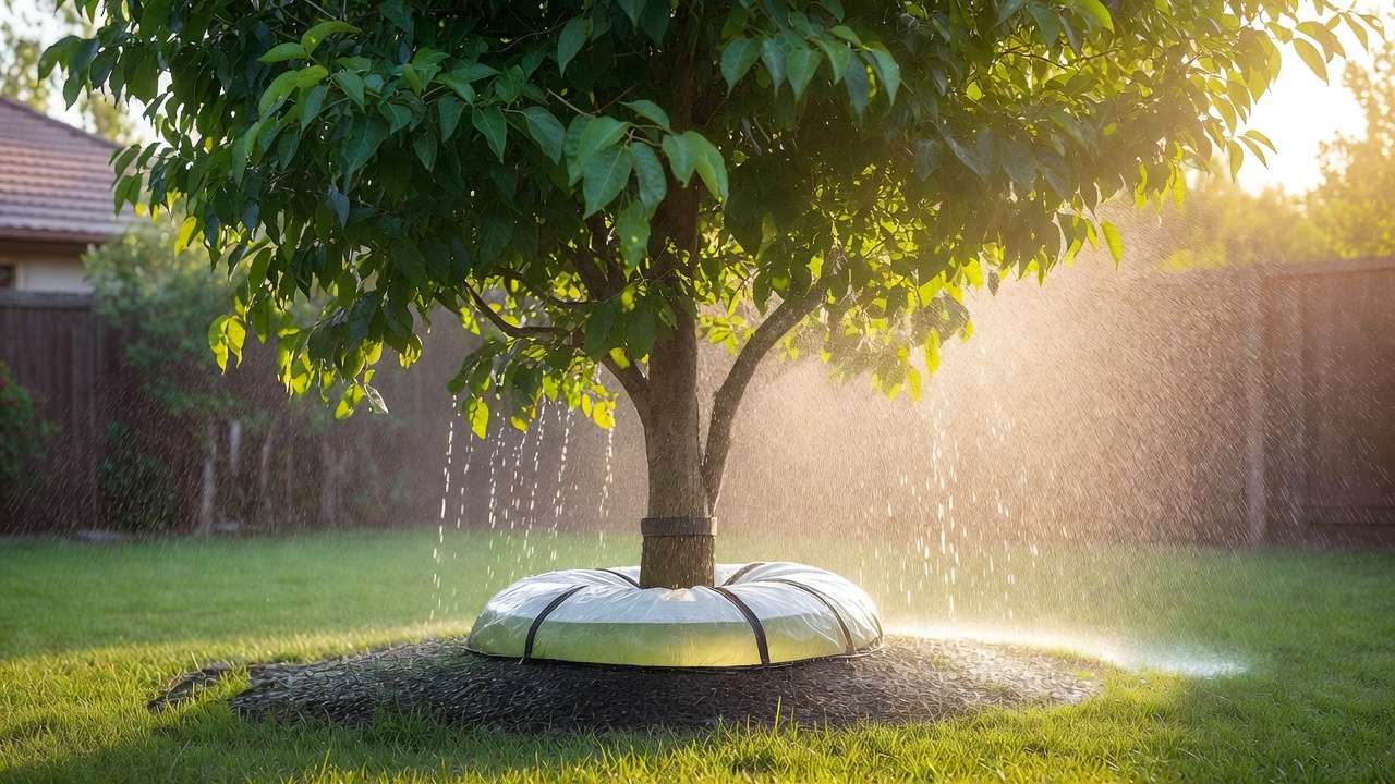 : tree watering bag deep root watering mature tree during drought restrictions