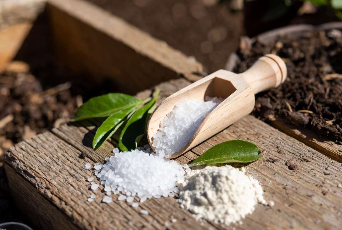 Epsom salt and dolomitic lime for organic treatment of magnesium deficiency in plants