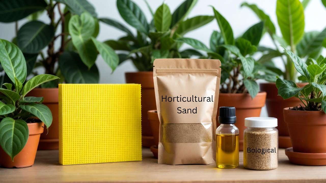 Essential tools and products for preventing fungus gnats in constantly moist houseplant soil