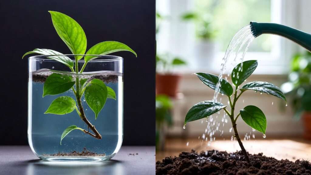 bottom watering vs. top watering