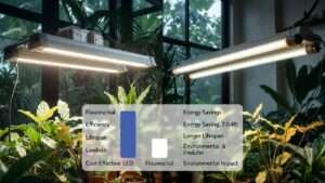 fluorescent vs. LED grow lights pros and cons