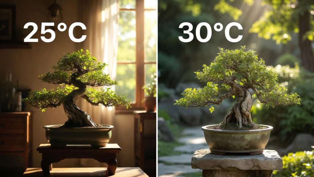 light and temperature differences for indoor vs. outdoor bonsai