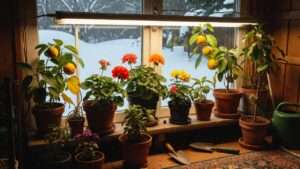overwintering patio plants indoors