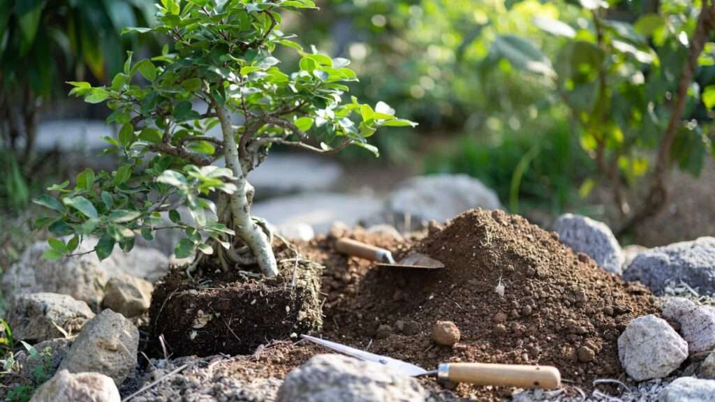 repotting a bonsai step-by-step