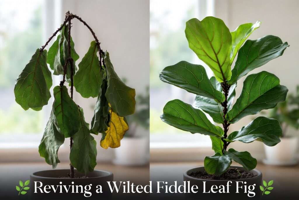 reviving a wilted fiddle leaf fig
