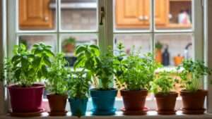 setting up a windowsill herb garden
