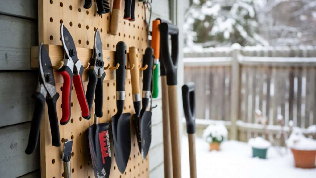 storing garden tools for winter