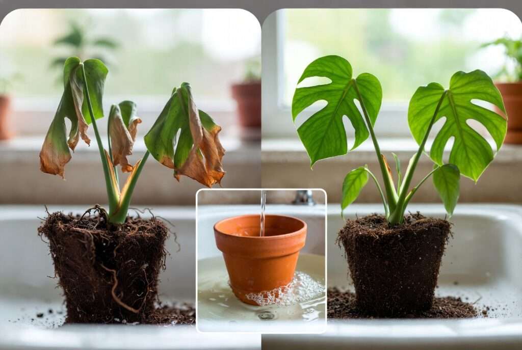 water therapy for severely dehydrated plants