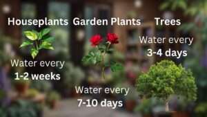 watering frequency guide by plant type